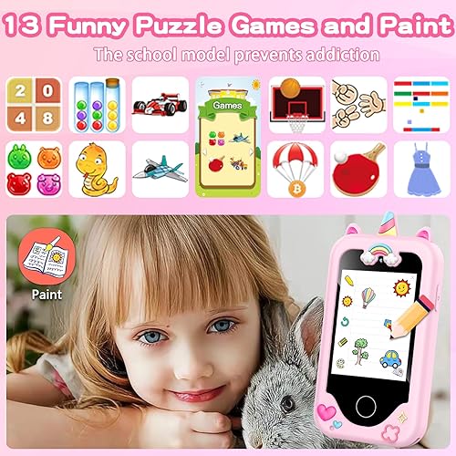 Nikuku Kids Phone for Girls, Kids Smart Phone Christmas Birthday Gifts for  Girls Age 3-8, Toddler Touchscreen