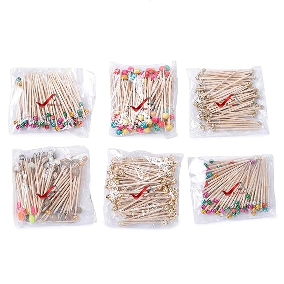 Buy HOMEISH Fancy Wooden Toothpicks Cocktail Picks for Everyday Use