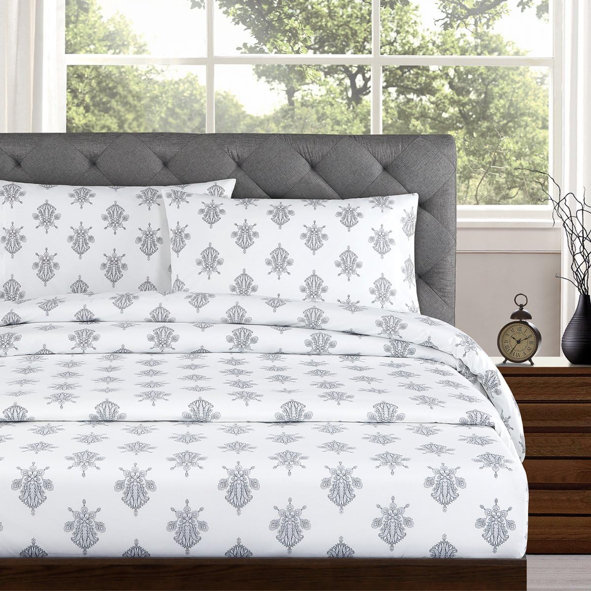 Echelon Home Arwen Full Sheet Set, Grey