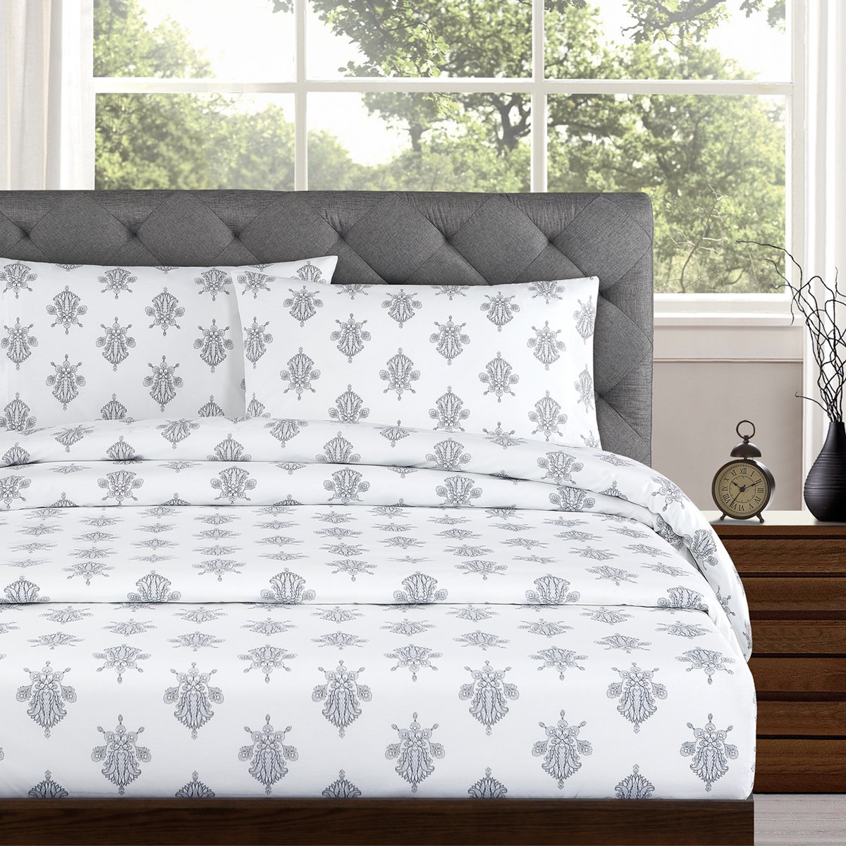 Echelon Home Arwen Full Sheet Set, Grey