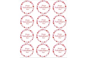 Uorybwanai Heart Stickers 72 Pcs Happy Valentine's Day Stickers Valentine Label Stickers for Wraping Adults and Kids Sealing Love Letter Envelope Decorating Boxes