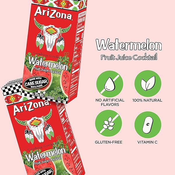 ARIZONA WATERMELON DRINK, 6.75 FL OZ TETRA BOX (PACK OF 32)