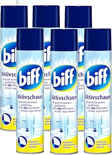 biff Aktivschaum Badreiniger 600ml - Reinigt mit selbstaktivem Schaum (6er Pack (6 x 600ml))