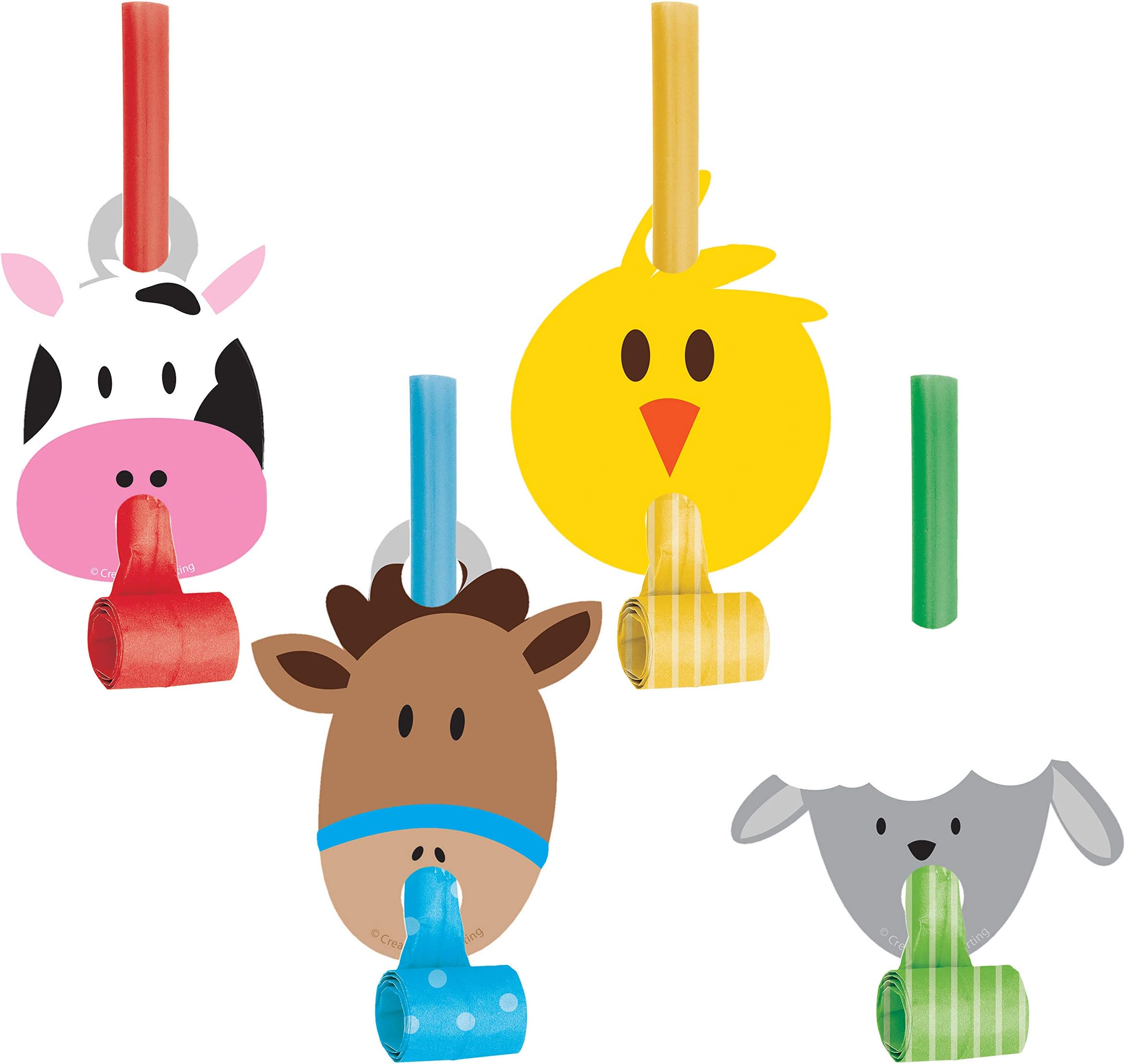 Farm Fun Party Blowers, 24 ct