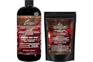 LaPew Cozy Cinnamon Apple Bundle – Carpet Deodorizer Powder & Scented Mop Soap Set – Odor Eliminator for Pet-Friendly Homes