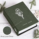 Lanpn Photo Album 3.5x5 50 Pics Twin Pack Linen Green 9x13cm Top Loading view 3