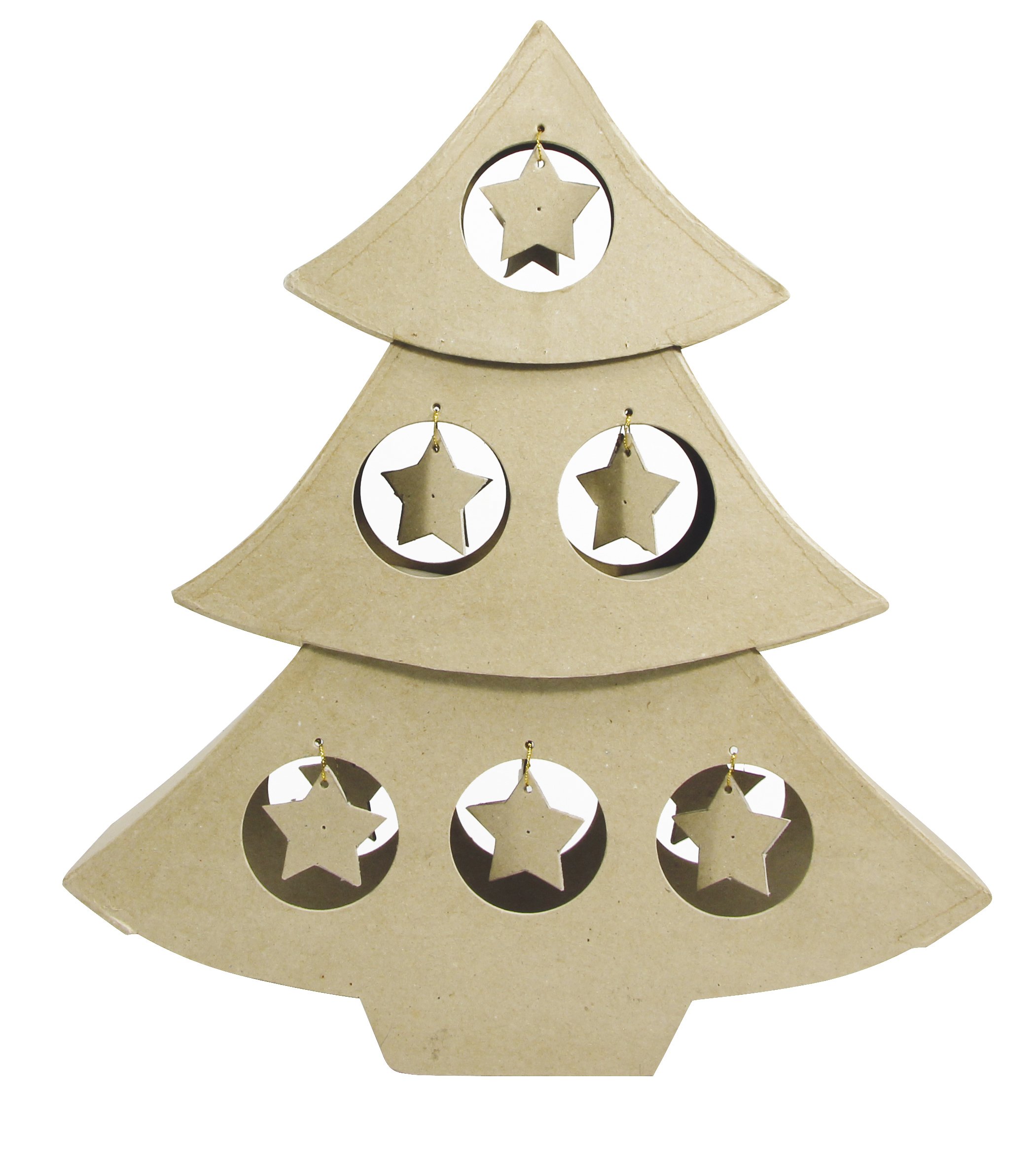 Décopatch - Ref NO016O - Star Christmas Tree - Papier Maché Object to Decorate - 10 x 39 x 47cm - Decorate with Décopatch Papers & PaperPatch Glue, Glitter, Paints