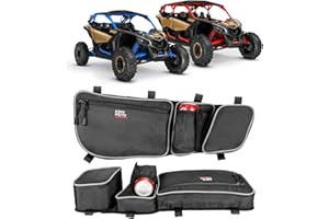 KEMIMOTO X3 Door Bags, Storage Bag with Cup Holder Removable Knee Pad, Compatible with Can-Am Maverick X3 Front Upper Door 2017-2024 All Models, Pack of 2