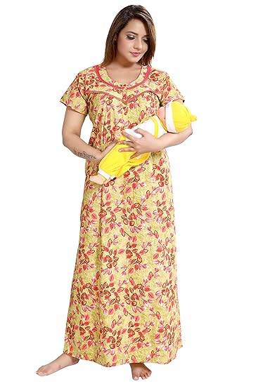 Womens Cotton Maternity and Feeding Nighty