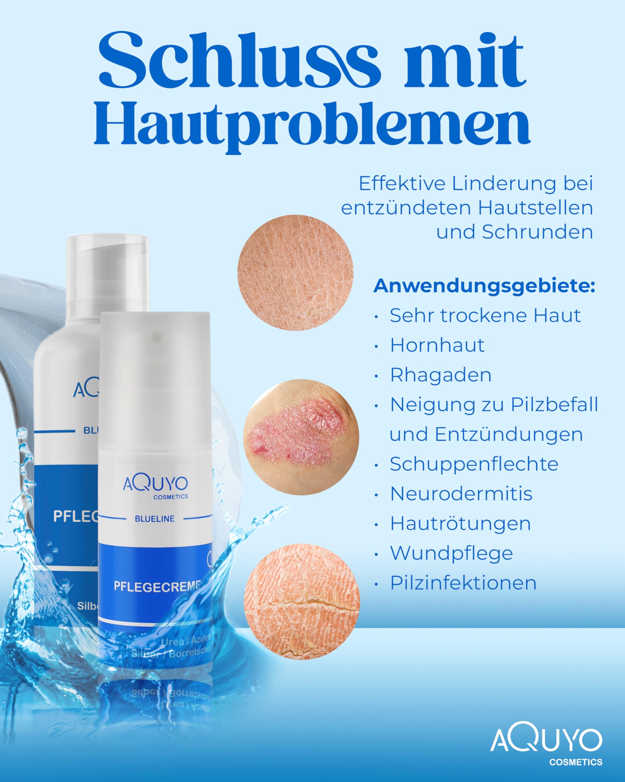 Blueline Creme bei Ekzem, Neurodermitis & Hautausschlag (100ml) | Pflegecreme für trockene, unreine Haut bei Juckreiz & Hautirritationen | Naturprodukt ohne Parabene & Parfüm 5