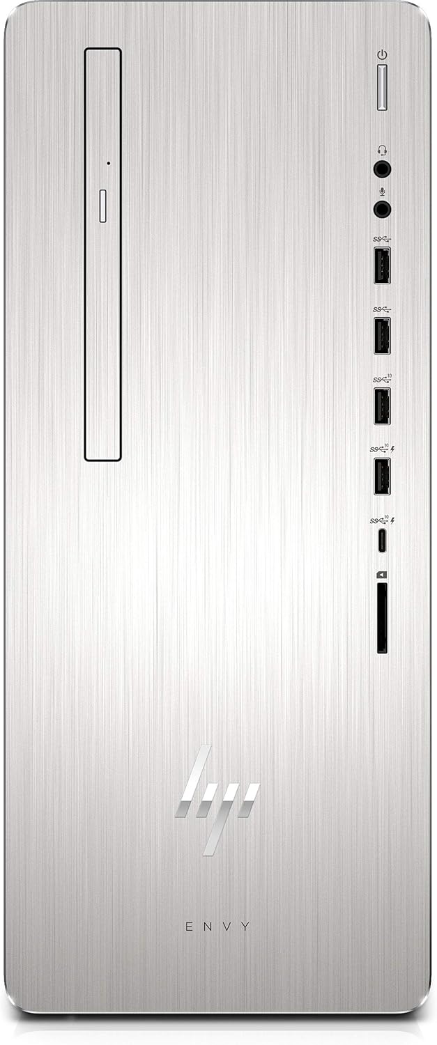 HP Envy 795-0077c Tower Desktop - 8th Gen. Intel Core i7-8700 6-Core up to 4.60 GHz, 32GB DDR4 Memory, 256GB SSD + 1TB SATA Hard Drive, 4GB AMD Radeon RX 550 Graphics, DVD Writer, Windows 10, Silver