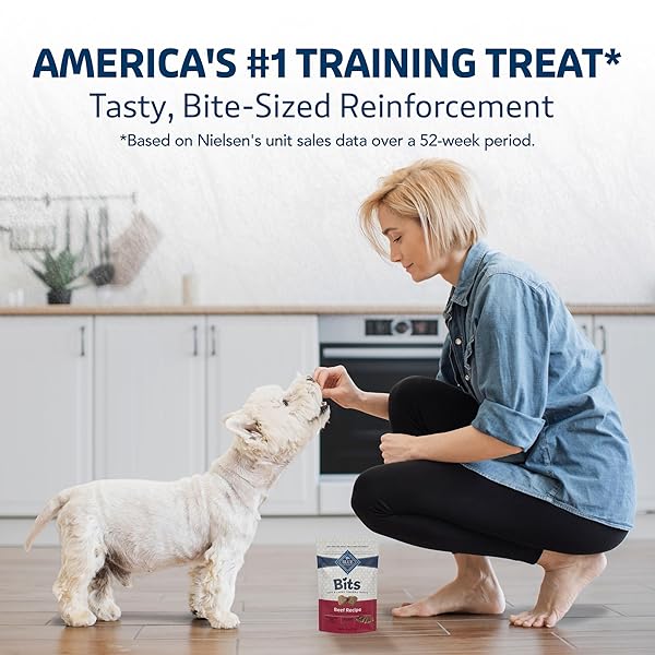 BLUE BUFFALO BITS SOFT DOG TREATS FOR TRAINING, MADE WITH NATURAL INGREDIENTS & ENHANCED WITH DHA, BEEF RECIPE, 11-OZ BAG