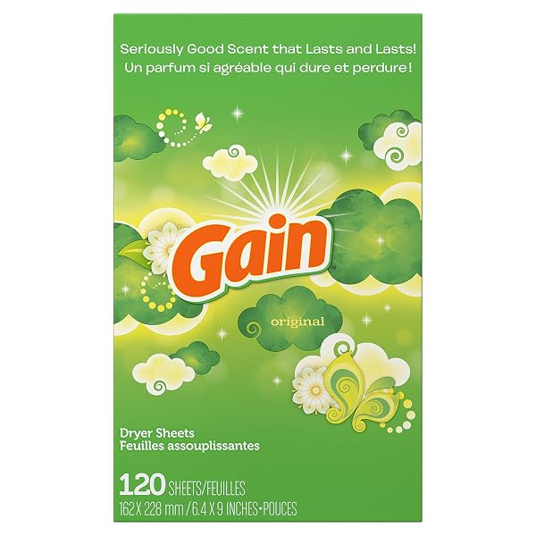 GAIN FABRIC SOFTENER DRYER SHEETS, ORIGINAL, 120 COUNT