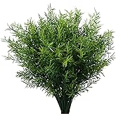 XLFAQXM Artificial Plants Flowers Grass Shrubs 8 Pack No Fade Faux Plastic Flowers Outdoor for Farmhouse Garden Porch Patio Indoor Wedding Decoration Greenery Fake Plants uv Resistant