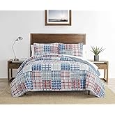 Nautica - Twin Quilt Set, All Season Cotton Home Bedding, Dorm Room Essentials (Raeford Blue, Twin)