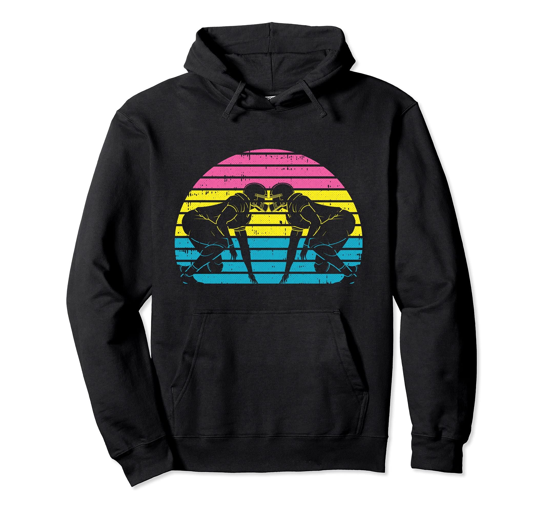 Football Player LGBT-Q Retro Pansexual Pride Rugby Sport Pullover Hoodie