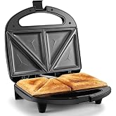 OSTBA Sandwich Maker, 2-Slice Grilled Cheese Maker | 750W Heating with Nonstick Triangle Plates, Indicator Lights, Cool-Touch Handle, Cord Wrap Storage and Easy-Clean Design