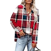 RUMIA Womens Tops V Neck Button Sweatshirt for Women Pullover Long SLeeve Shirts Fall Outfits 2025 Loose Fit S-3XL