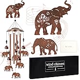 Luvsweets Elephant Wind Chimes for Outside - Elephant Gifts for Women Men, Memorial Sympathy Wind Chimes for Outdoor, Garden Patio Yard Porch Decor, Mom Grandma Wife Friends Birthday