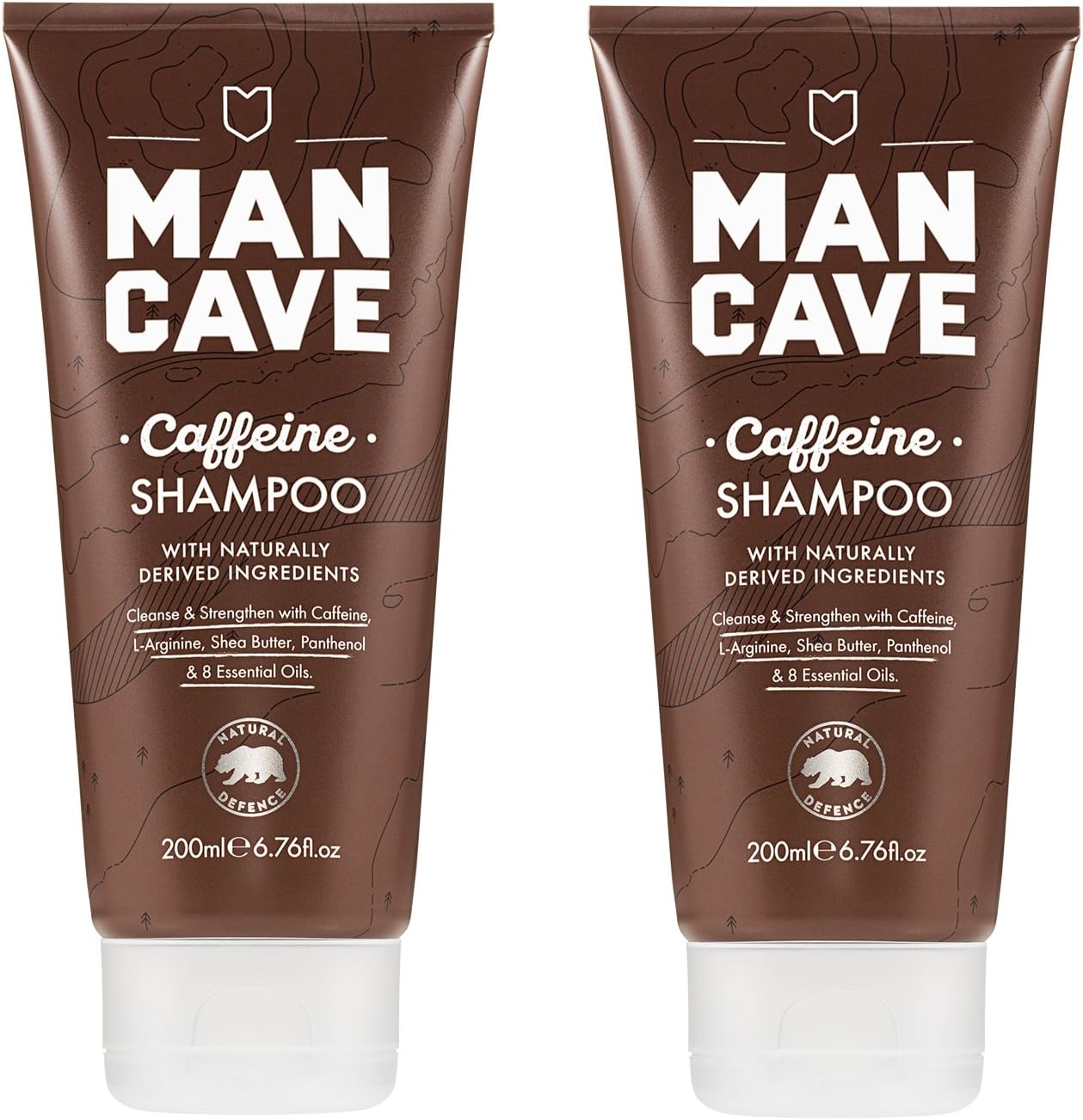 ManCave Caffeine Shampoo,Twin Pack
