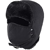 Connectyle Aviator Trapper Hat for Men Women Faux Fur Warm Winter Hat with Ear Flaps Faux Suede Ushanka Cold Weather Hats