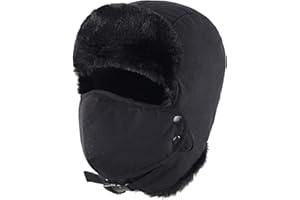 Connectyle Aviator Trapper Hat for Men Women Faux Fur Warm Winter Hat with Ear Flaps Faux Suede Ushanka Cold Weather Hats