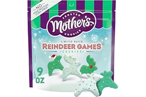 MOTHER'S Mother’s Frosted Cookies, Limited Batch Reindeer Games, stocking stuffer, Christmas Shortbread Animal Cookies, Resealable Bag, 9 oz