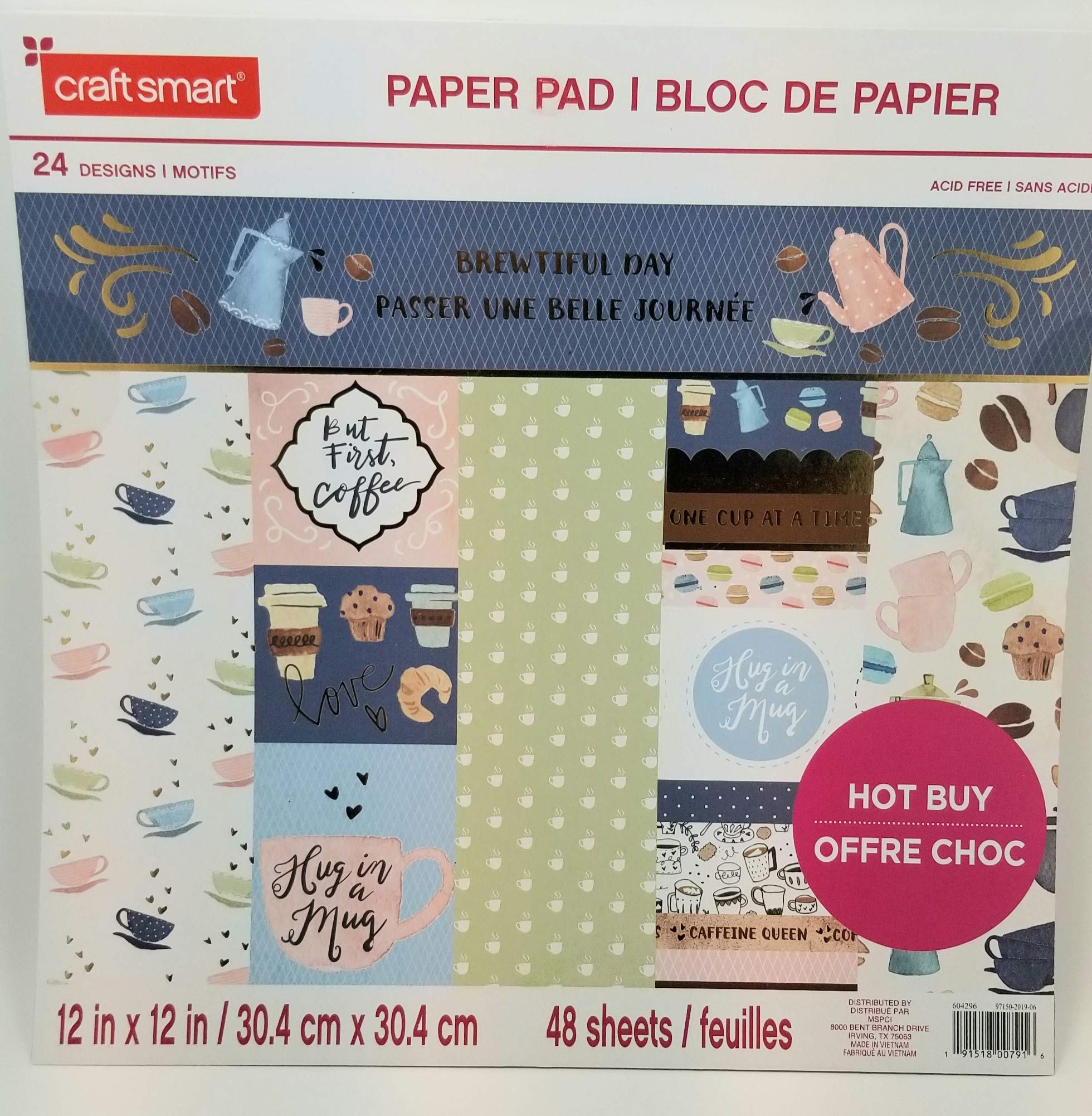 Brewtiful Day 12"X 12" Card-Stock Paper Pad by Craft Smart