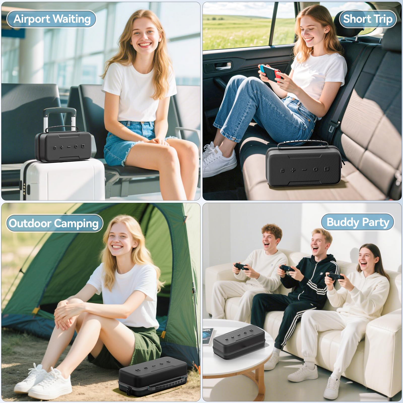 Kytok Switch 2 Tasche kompatibel mit Nintendo 2 2025, große Switch 2 Hülle für 28 Spielkarten, Switch 2 Reisetasche für Switch Zubehörsets, Switch 2 Case Schwarz 7