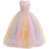 GetWish Girls Flower Girl Dress Princess Pageant Birthday Party Fancy Summer Wedding Dance Tween Girls Dresses Gowns