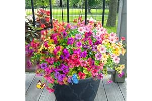 Yastouay 12 Bundles Artificial Flowers for Outdoors, UV Resistant Fake Outdoor Flowers No Fade Faux Outdoor Flowers Plants for Garden Porch Window Box Farmhouse Pot Planters Decor (Multi ColorA)