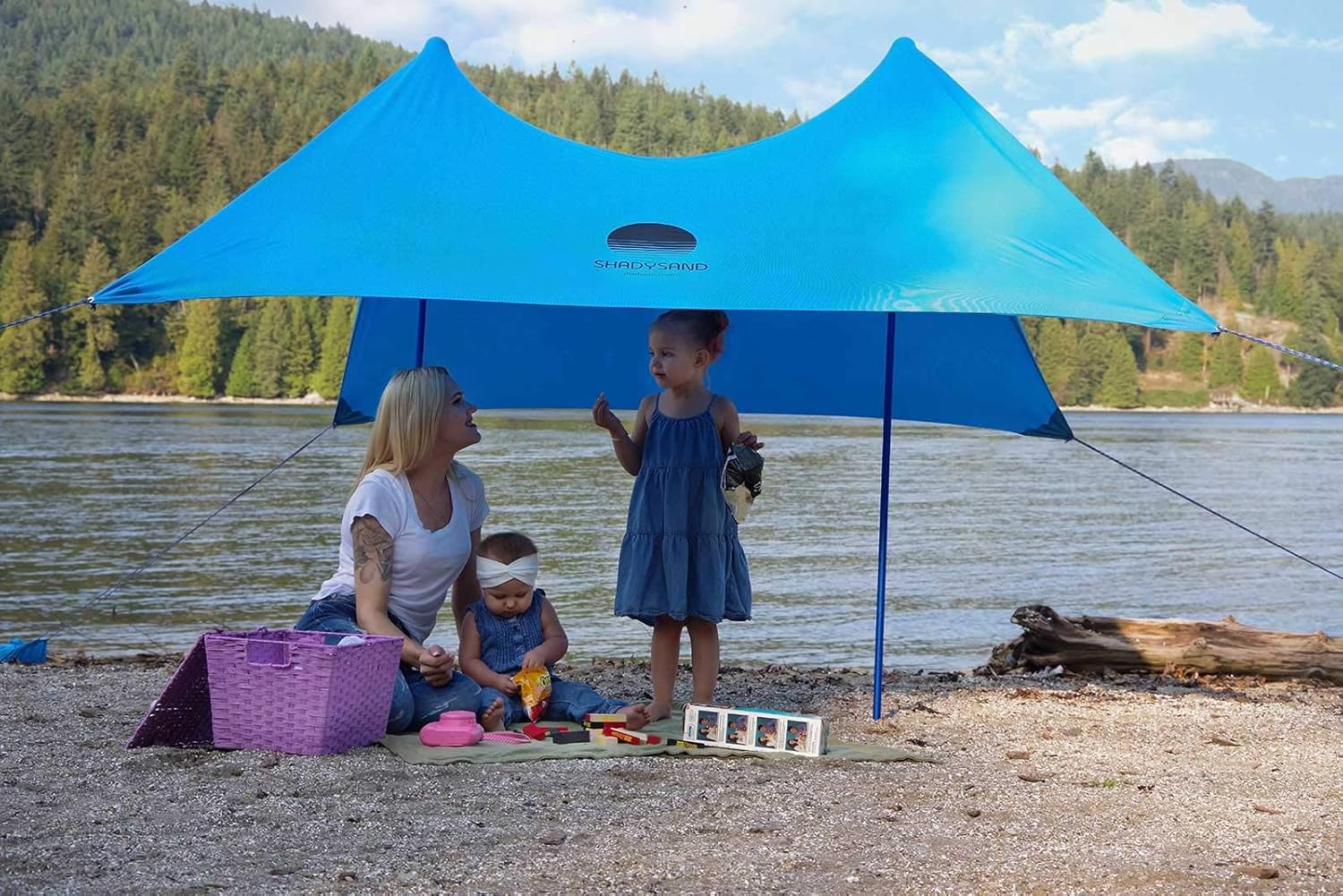 Abri De Plage Jusqu A 5 Personnes Grande Tente De Plage Familiale Anti Uv Compacte Legere Et Pratique Enfant Et Adulte Shadysand Entre Dans Une Valise A Main Upf 50 Abri Soleil Pour