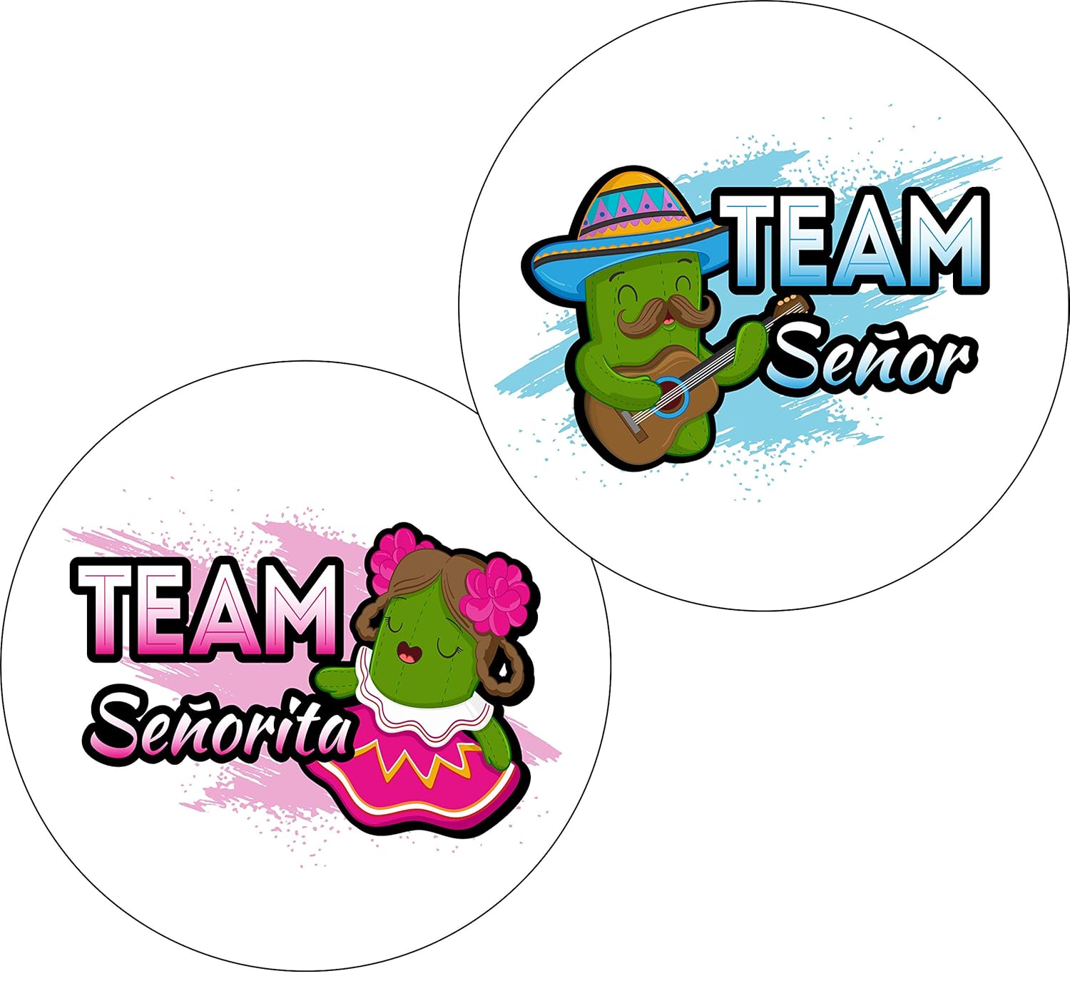 Senor Or Senorita Gender Reveal Stickers Party Supplies