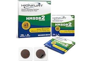 Hionfurt HMSDR2 32ct Motion Sickness Patches – Sea Sickness Patches for Cruise, Car, Airplane – Non-Drowsy, 72H Lasting