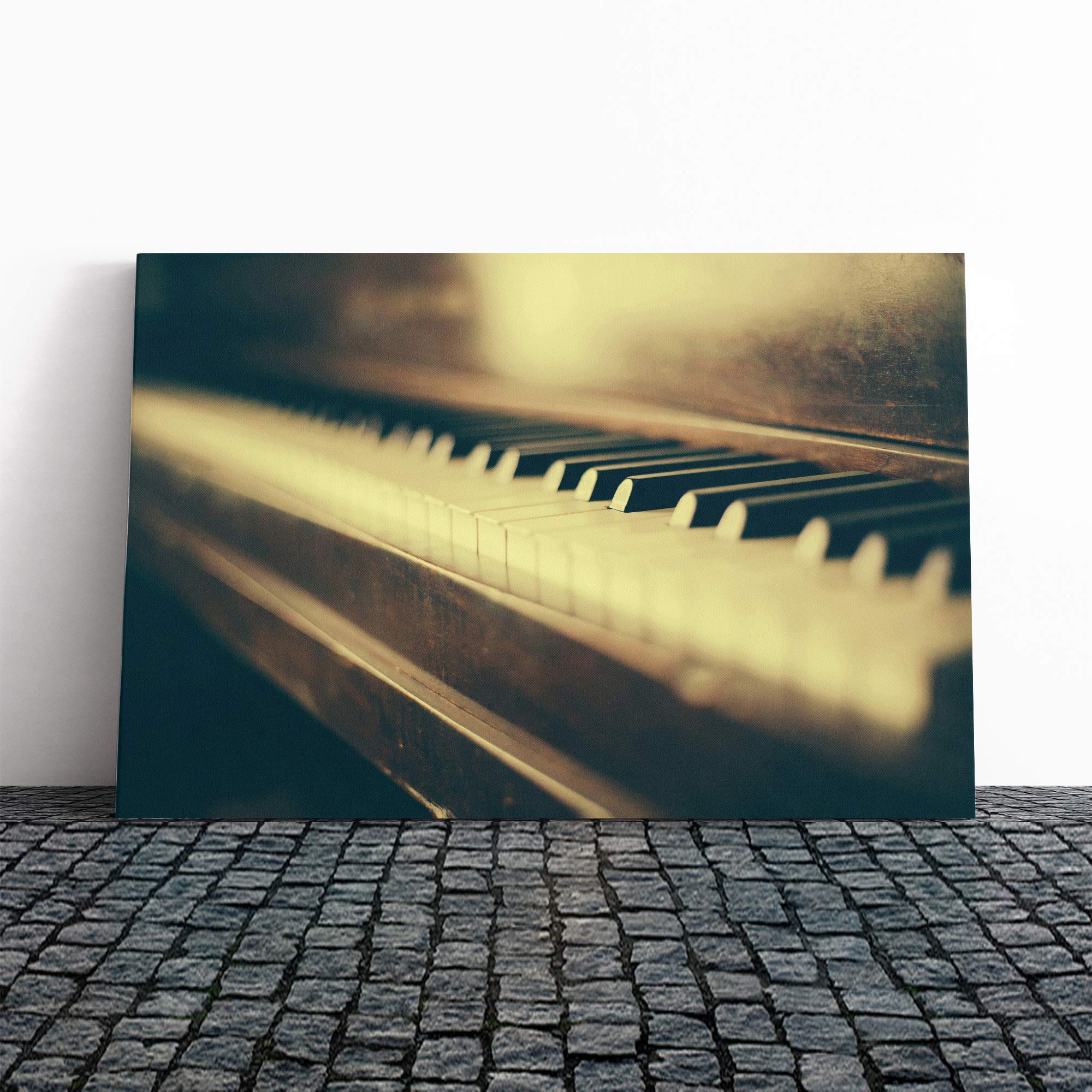 Piano (4) Canvas Print | Gallery Wrapped 30mm Frame Wall Art | 20x14 inches | Ready to Hang | Retro Music Picture | Living Room Bedroom Lounge Office