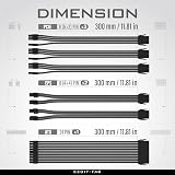 EZDIY-FAB PSU Cable Extension Sleeved Custom Mod GPU PC Power Soft Nylon 300MM view 4