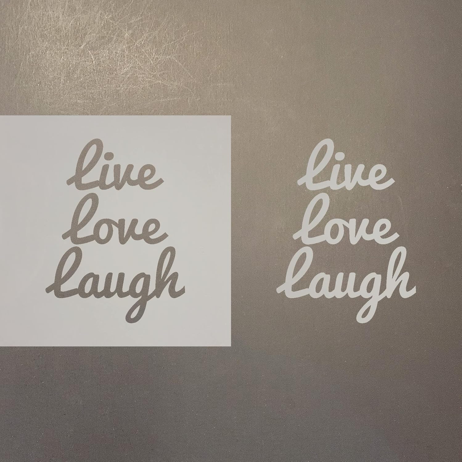 Mixed Media - Live Laugh Love Reusable Mylar Stencil - Art Craft Supplies 4 Inch
