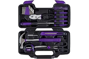 CARTMAN 39-Piece Home Tool Set Kit, Essential Household Hand Tools with Plastic Storage Case