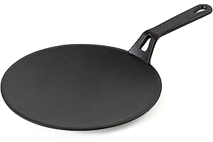 Maharaja Cast Iron Tawa 26cm, Cool Touch Handle, Induction Safe, Black