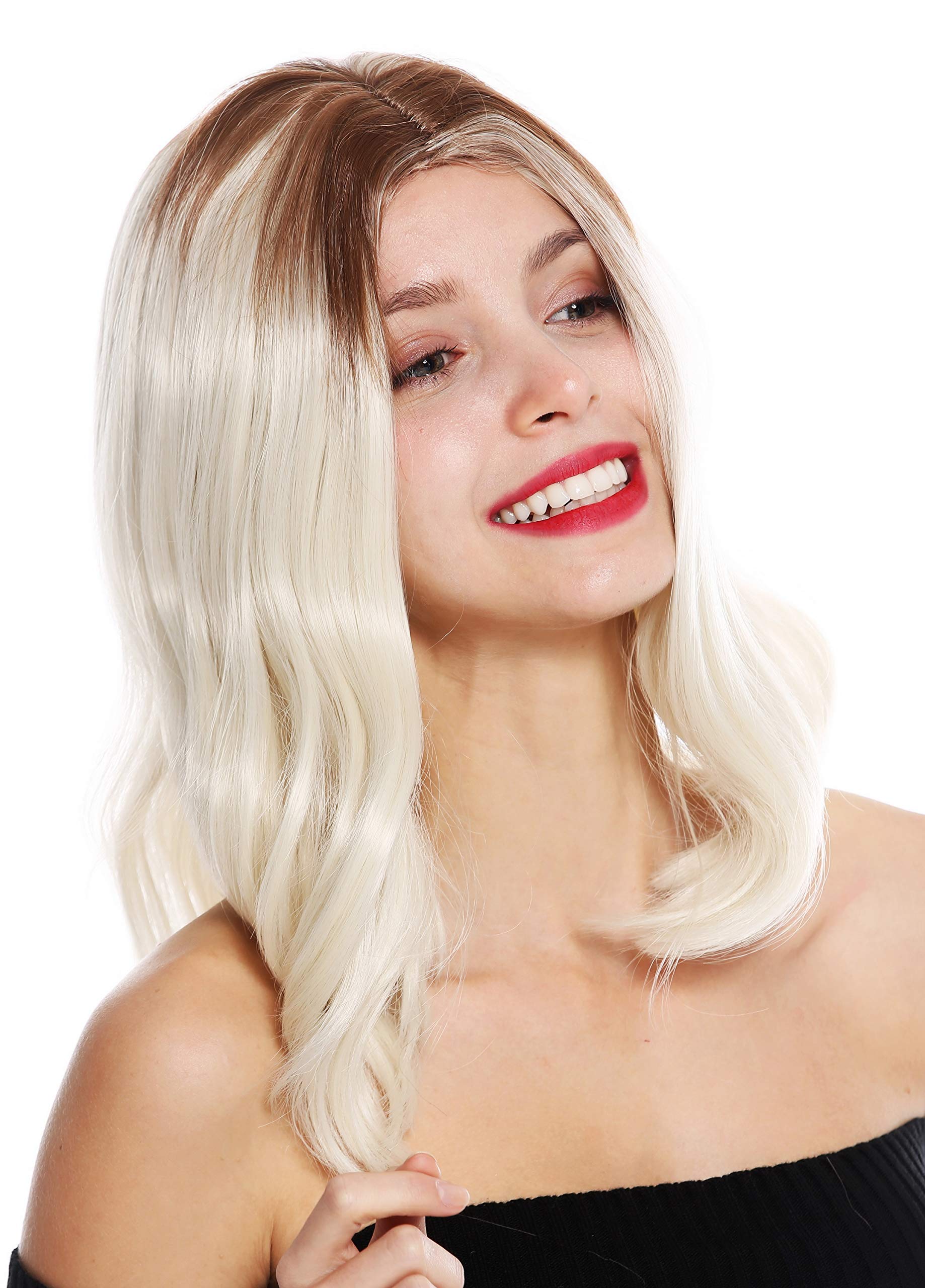 WIG ME UP - GFW2702-613B+12T613B women's quality wig medium length middle parting sleek ombre brown blonde
