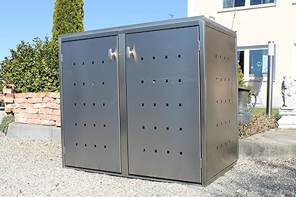 Resorti Mulltonnenbox Edelstahl Basic Kombi 2er 120 240 Liter