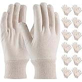 AMZ Supply Jersey Gloves. Polyester and Cotton Jersey Work Gloves with Open Cuff. Machine Washable Cotton Gardening Gifts