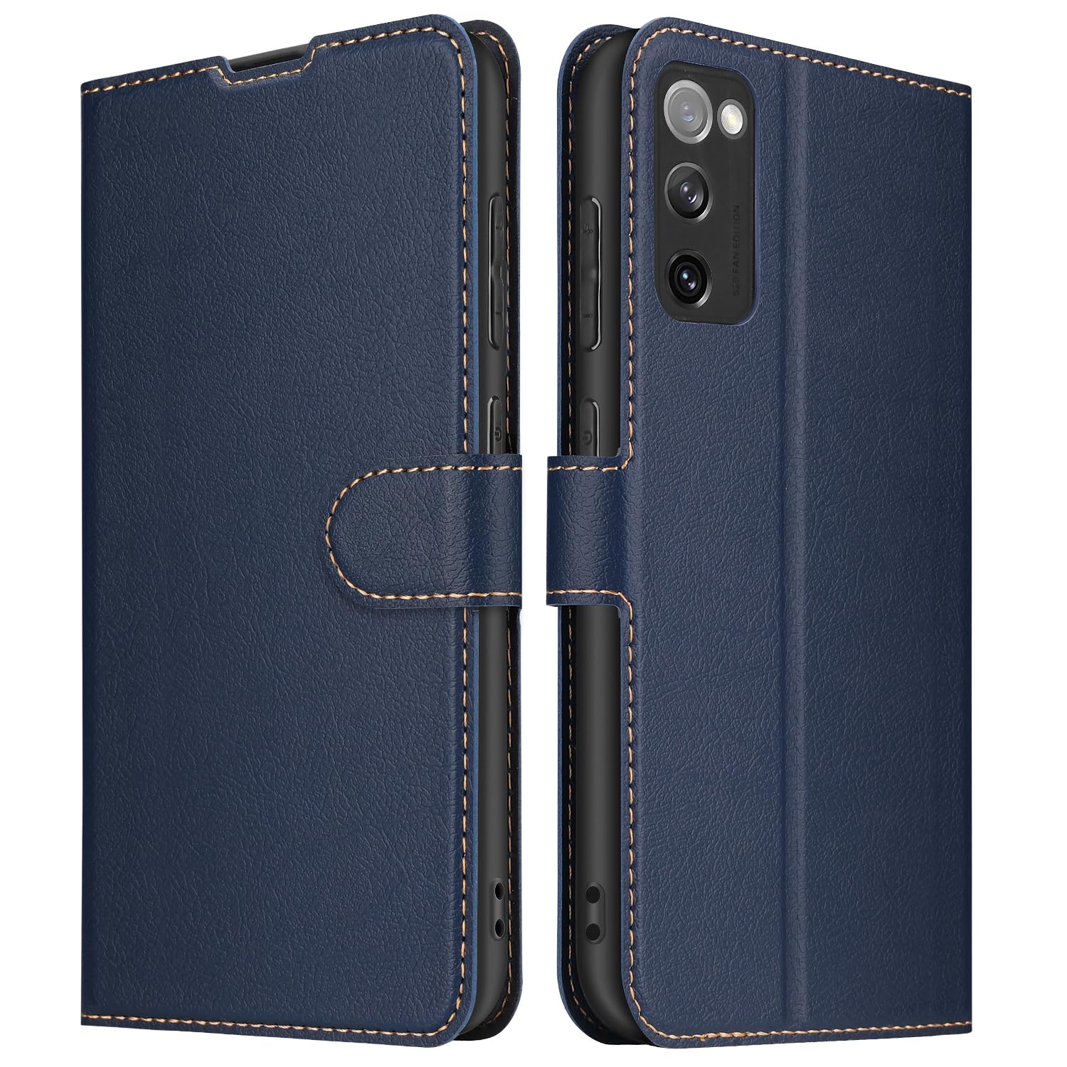 ELESNOW Phone Case for Samsung Galaxy S20 FE, Flip Wallet PU Leather Card Holder with RFID Blocking Magnetic Closure Stand Cover for Samsung Galaxy S20 FE (Blue)