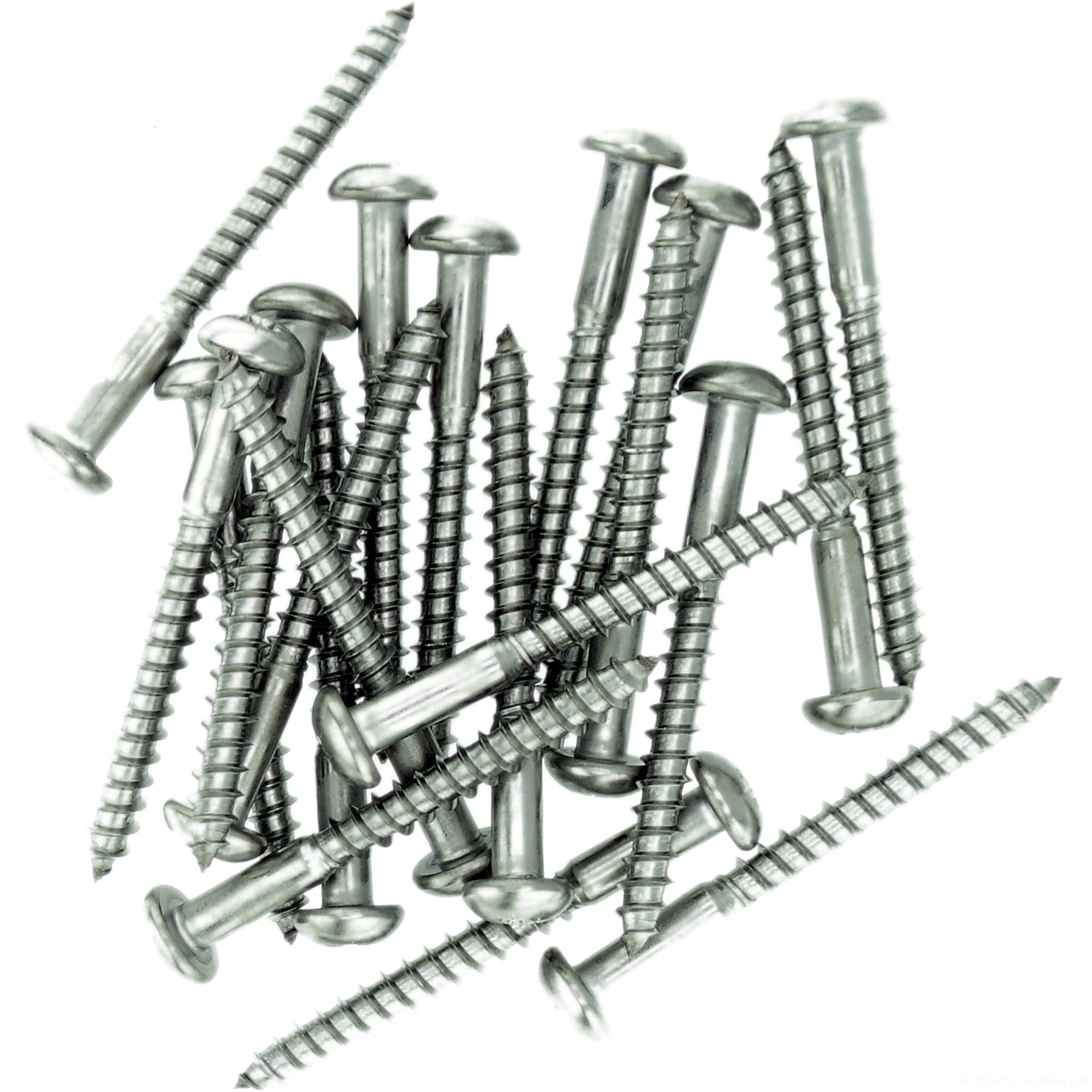 No.9 x 1.18 (4.5mm x 30mm) Pozi Pan Wood Screw - Stainless Steel (A2) (Pack of 20)