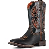 SUREWAY Cowboy Boots For Men Square Toe Western Boot | Oil/Slip Resistant, Pull on 10 Inch Boots Mid Calf Wellington Boots