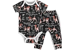 vvfelixl Baby Clothes Set - Cute Cartoon Pattern Bodysuits & Pants Set - Unisex 0-24 Months