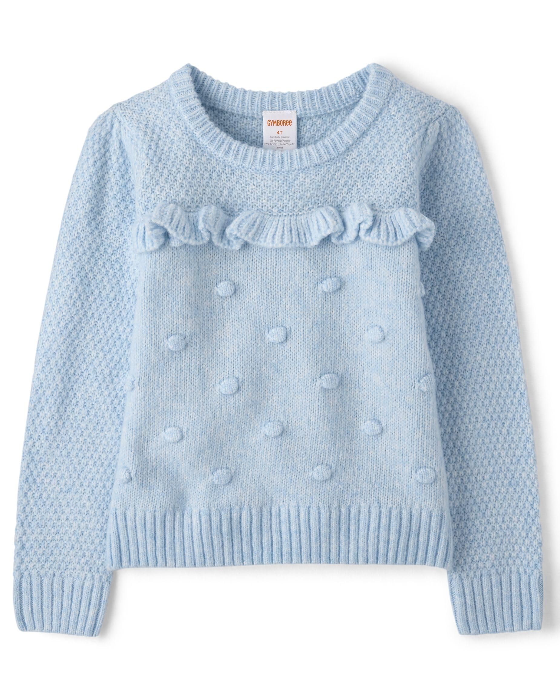 Gymboree,Girls,and Toddler Long Sleeve Crew Neck Pullover Sweater,Frost,4 Years Image