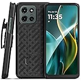 Encased DuraClip for Moto G 2025 Case with Belt Clip Holster and Kickstand (Black)