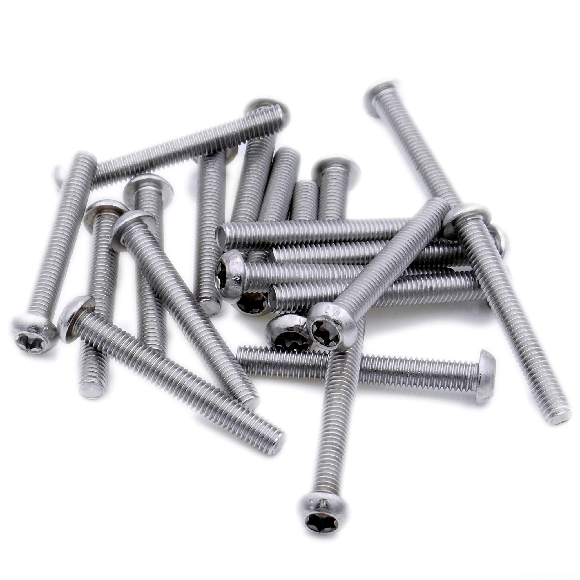 M3 (3mm x 40mm) TX Socket Button Machine Screw (Bolt) - Stainless Steel (A2) (Pack of 20)