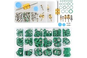 TAZKZZY 270PCS Rubber O-Rings + 63PCS AC Valve Cores Kit | Car A/C Repair Toolkit with Removal Tool | Fits R12 & R134a Systems | Restore Auto Air Conditioning Performance